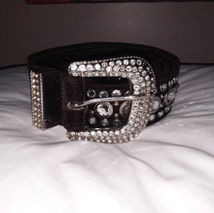 Rhinestone Buckle Western Belt